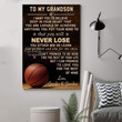 Basketball Grandpa Grandma To Grandson Never Lose Beautiful Is Best Portrait Wall Art Canvas - MakedTee