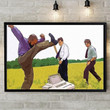 Office Space Copy Machine Battle Beat Down Scene Paint Art Wall Art Print Canvas - MakedTee