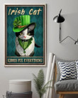 Irish Cat Kisses Fix Everything Wall Art Print Decor Canvas Poster Canvas - MakedTee