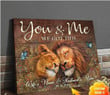 Personalized Name Text You And Me We Got This Lion Hanging Wall Art Decor Gift For Wedding Wall Art Canvas - MakedTee