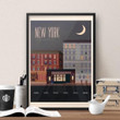 Friends Tv Show Themed New York Travel Poster - Vintage Style New York Travel Print Wall Art Canvas - MakedTee