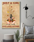 Just A Girl Who Loves Autumn, Just A Girl Poster, Girl Loves Autumn Print Wall Art Canvas - MakedTee