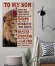 Lion King To My Son Remember You Are Braver Stronger And Loved More Than You Know Poster Print Wall Art Decor Canvas - MakedTee