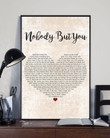 Blake Shelton Nobody But You Lyric Heart Typography Wall Art Print Canvas - MakedTee