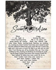 Sweet Caroline Neil Diamond Tree And Love Heart Lycrics Printed Wall Art Decor Canvas - MakedTee