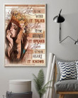 Native Girl Listen To The Wind It Talks Poster, Native American Hippie Girl Print Wall Art Canvas - MakedTee