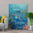 Custom Ocean, Sea Turtle, Life Is Short, Motivation Quote, Deep Sea Matte Wall Art Canvas - MakedTee