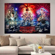 Stranger Things Characters Signatures Wall Art Print Canvas - MakedTee