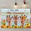 Sheet Music Theme Three Little Giraffes With Sunflowers And Dragonflies You Are My Sunshine Canvas - MakedTee