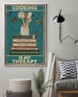 Cooking Is My Therapy Wall Art Print Canvas - MakedTee