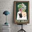 Cat Poster Pot Head Cat Print Wall Art Decor Canvas - MakedTee