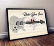 Godsmack Under Your Scars Lyrics Typography Guitar Wall Art Print Canvas - MakedTee