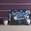 Chihuahua Dog Starry Night Van Gogh Oil Painting Style For Dog Lover Print Wall Art Decor Canvas Prints