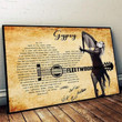 Fleetwood Mac Rock Band All Member Signature Gypsy Song Lyrics Guitar Shape For Fan Print Wall Art Canvas - MakedTee