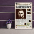 Halloween Masacre Newspaper Headline The Haddonfield Tribune Michael Myers Halloween Poster Wall Art Print Decor Canvas Prints - MakedTee