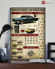 American Muscle Car Knowledge Wall Art Print Canvas - MakedTee
