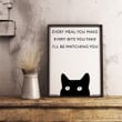 Vintage Cat Print Ill Be Watching You Animal Print Cat Funny Quote Print Printed Wall Art Decor Canvas - MakedTee