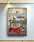 Skeleton Sewing Room Sewing Mends The Soul Wall Art Print Canvas - MakedTee