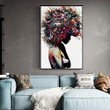 Afro Girl Black Woman Paiting Colorful Hair For Lovers Print Wall Art Decor Canvas - MakedTee