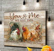Personalized Name Text Chicken Farmhouse Hanging Wall Art Decor Gift For Anniversary Wall Art Canvas - MakedTee