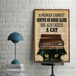 Cat A Woman Cannot Survive On Books Alone Lovely Cat Table Top Animal Lover Satin Portrait Wall Art Canvas - MakedTee