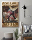 Cowgirl Conquer World Vertical Wall Art Print Canvas - MakedTee