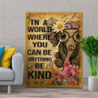 Custom In A World Where You Can Be Anything Be Kind Elephant Perfect Gift Matte Wall Art Canvas - MakedTee