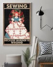 Sewing Because Murder Is Wrong Vertical Wall Art Print Canvas - MakedTee