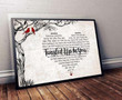 Aaron Lewis Tangled Up In You Lyric Heart Typography Tree Bird Poster Wall Art Print Decor Canvas - MakedTee