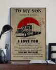 Trucker To My Son Never Forget That I Love You Love Dad Wall Art Print Canvas - MakedTee