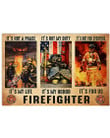 Firefighter It'S My Life Canvas Poster Wall Art