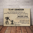 Biker Grandpa To Grandson You Never Lose You Either Win Or Learn Love You For The Rest Of My Life Print Wall Art Canvas - MakedTee