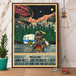 Bear Camping And Into The Forest I Go To Lose My Mind And Find My Soul Satin Portrait Wall Art Canvas - MakedTee
