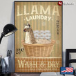 Vintage Llama Laundry Est 1972 Wash & Dry All Fur Varieties Canvas - MakedTee
