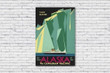 Alaska 1936 Vintage Travel Wall Poster - Alaska Via Canadian Pacific Taku Glacier Juneau Canvas - MakedTee