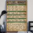 Kettlebell Workouts Knowledge Chart For Workout Lover Print Wall Art Decor Canvas - MakedTee