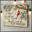 Cardinal & Hummingbird Those We Love Don’T Go Away They Fly Beside Us Every Day Canvas - MakedTee