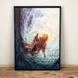 Jesus Reaching Into The Water Wall Art Print Canvas - MakedTee