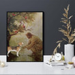 Jesus With Beagle Wall Art Print Canvas - MakedTee