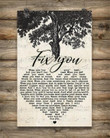 Coldplay Fix You Heart Lyrics Typography For Fan Printed Wall Art Decor Canvas - MakedTee