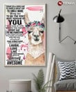 Floral Llama Watercolor Painting Today Is A Good Day To Have A Great Day Print Wall Art Canvas - MakedTee