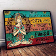 Im Mostly Peace Love And Light And A Little Go F*** Yourself Yoga Printed Wall Art Decor Canvas - MakedTee