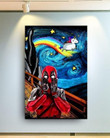 Deadpool Scream Unicorn Starry Night Poster Wall Art Print Decor Canvas - MakedTee
