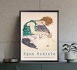 Egon Schiele Sitting Woman With Legs Drawn Up Printed Wall Art Decor Canvas - MakedTee