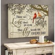 Cardinal Birds Those We Love Don'T Go Away They Fly Beside Us Everyday Print Wall Art Decor Canvas Poster Canvas - MakedTee