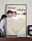 Chris Stapleton Tennessee Whiskey Lyric Heart Typography Jungle Guitar Wall Art Print Canvas - MakedTee