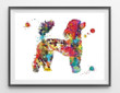 French Poodle Dog Watercolor Print Wall Art Print Canvas - MakedTee