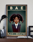 Bae Black & Educated Wall Art Print Canvas - MakedTee