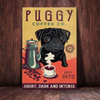 Puggy Coffee Co Short Dark And Intense Est 1972 Pug Lovers Wall Art Print Canvas - MakedTee