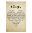 Bring Me The Horizon Follow You Lyric Heart Typography Wall Art Print Canvas - MakedTee